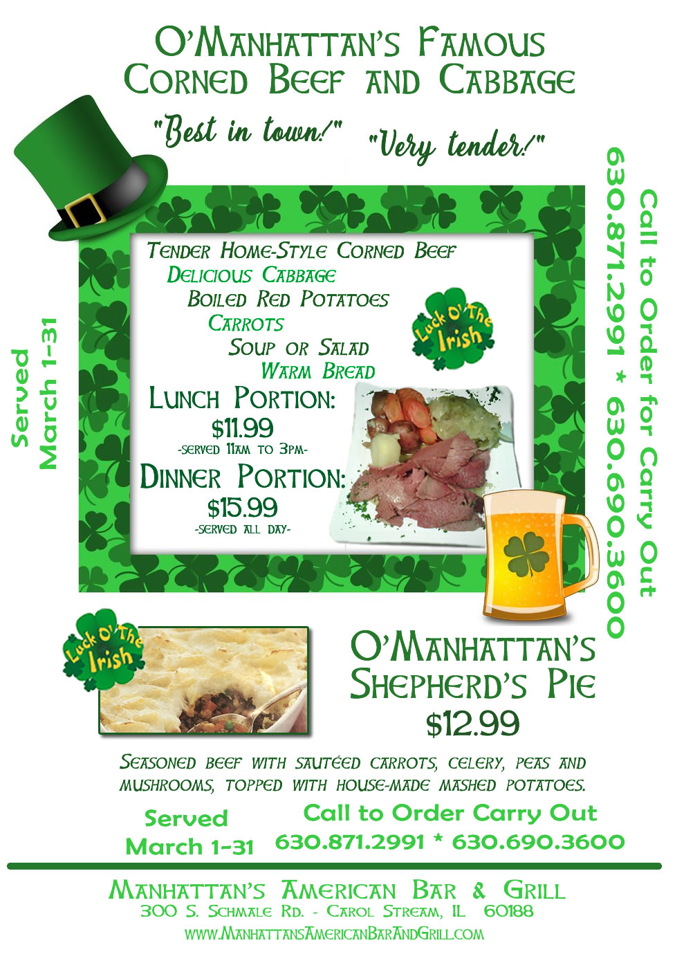 st patrick day restaurant specials mn