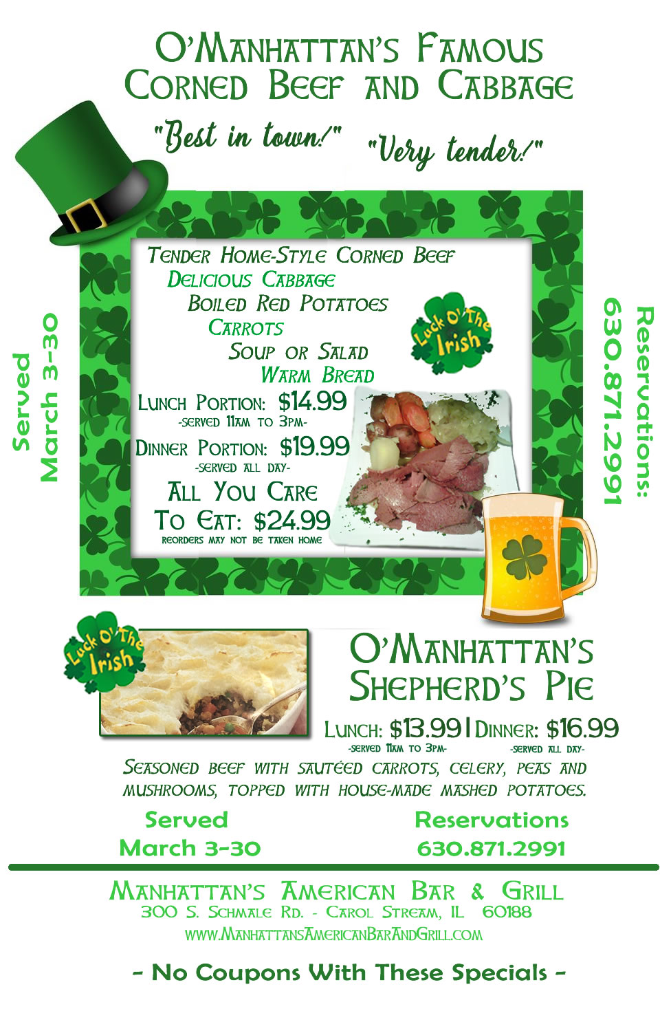 At Manhattan’s in Carol Stream, We Celebrate St. Patrick’s Day ALL ...